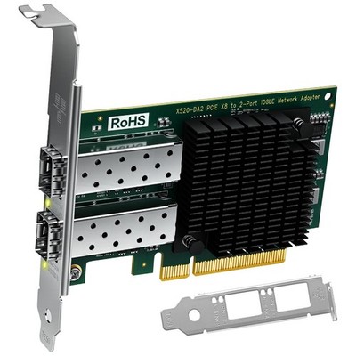 X520-DA2 2X 10Gb/s SFP+ Fiber Ports Converged Ethernet Adapter for Servers, a...