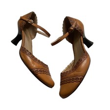 Vintage leather heels for women