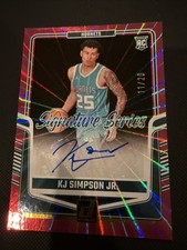 2024-25 Panini Donruss Signature Series KJ Simpson Jr. Rookie Auto /20 Hornets
