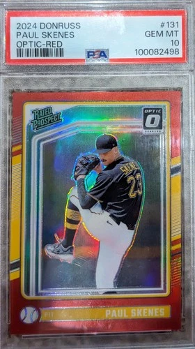 2024 Donruss Paul Skenes Rated Prospects Optic Red PSA 10