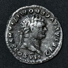 Domitian (As Caesar), 69-81 AD, AR Denarius, Clasped Hands, RIC 1081 (Vespasian)