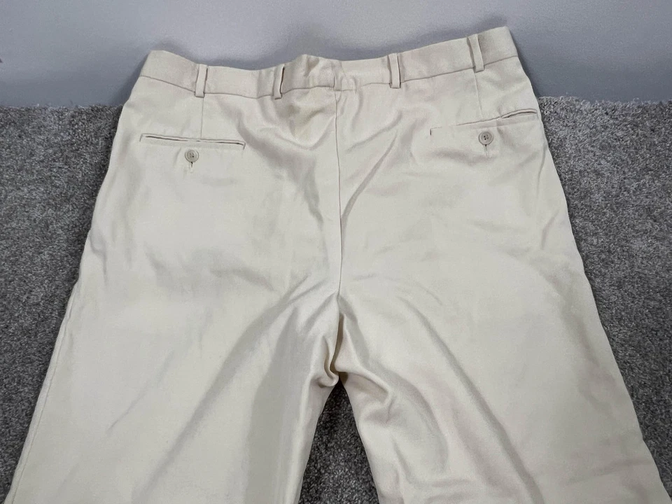 Pantalones Brooks Brothers Para Hombre 38 Blanco Lana Plisado Vestido Pantalones Hechos en EE. UU. Pantalones Foto 4 de 4