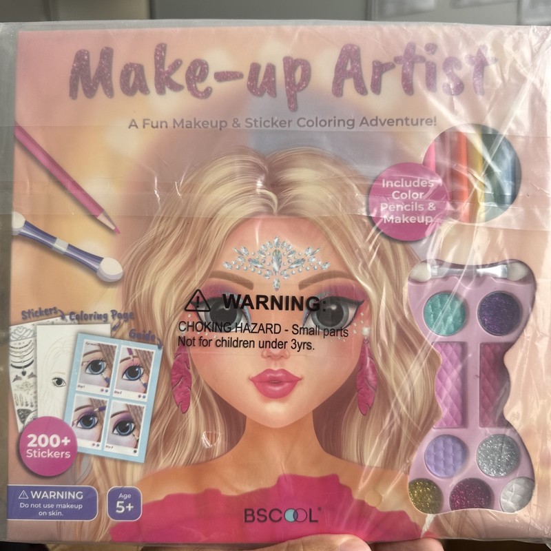 BSCOOL Make-up Artist. 3 in 1 Fun Makeup, Sticker, Coloring Kit, Includes Col...