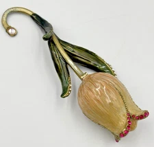 Ciel Tulip Flower Trinket Box Rhinestone Crystal Enamel