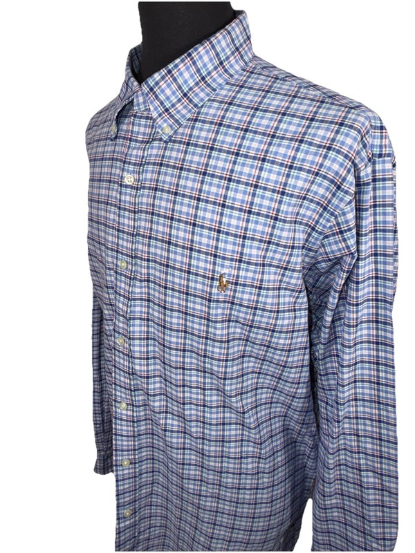 CURRENT POLO RALPH LAUREN BLUE PLAID OCBD SHIRT SZ XXL
