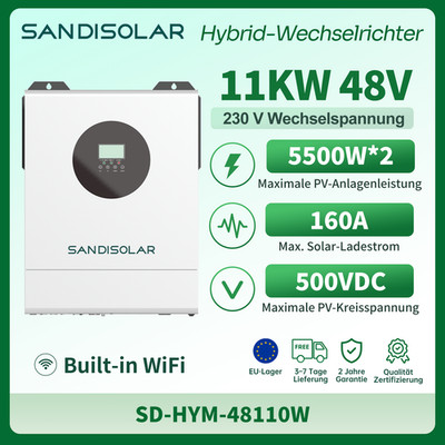 11000W Hybrid Wechselrichter 48V Off Grid Solar Inverter MPPT 160A PV 60-500V