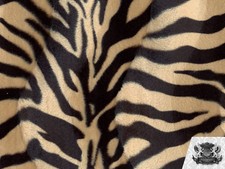 Velboa Faux Fur Fabric Animal Print BROWN BLACK ZEBRA / 60" W / By the Yard