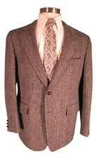 Harris Tweed Cricketeer Vtg Mens Grey Houndstooth 2 Btn Blazer 41R USA