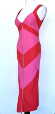Karen Millen Striped Zip Through cocktail dress Size US 2 Retail $266 Price $165