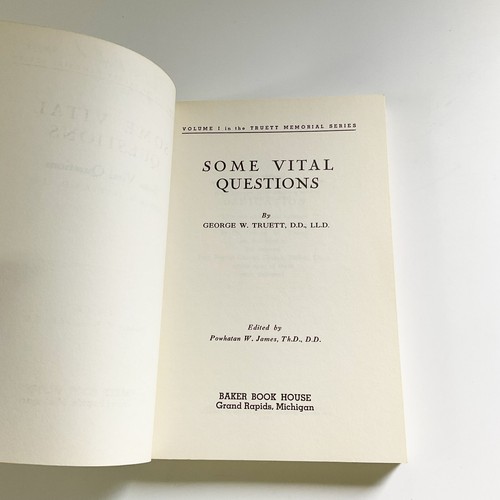Some Vital Questions George W Truett 1973 Softcover Book Baptist Sermons Faith - Imagen 3 de 16