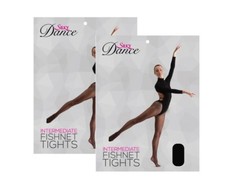 Silky Dance 2 Pairs Intermediate Fishnet Dance Tights Age 11-13  S, M, L, & XL
