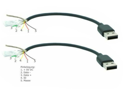 2x 0,25m USB 2.0 Tipo-A Cavo Adattatore Completamente Cablato Con 5 - Foto 6