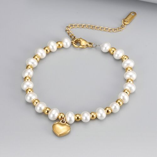 Fashionable And Pearl Bracelet For Women Elegant And Versatile Stainless Steel - Picture 5 of 7