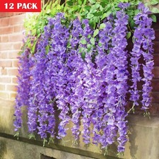 12  Purple 3.6Ft Artificial Wisteria Hanging Garland Flower Garden Wedding Decor
