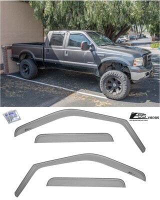 EOS Visors For 09-16 Ford F250 F350 F450 F550 Crew Cab Side Window Rain Guards