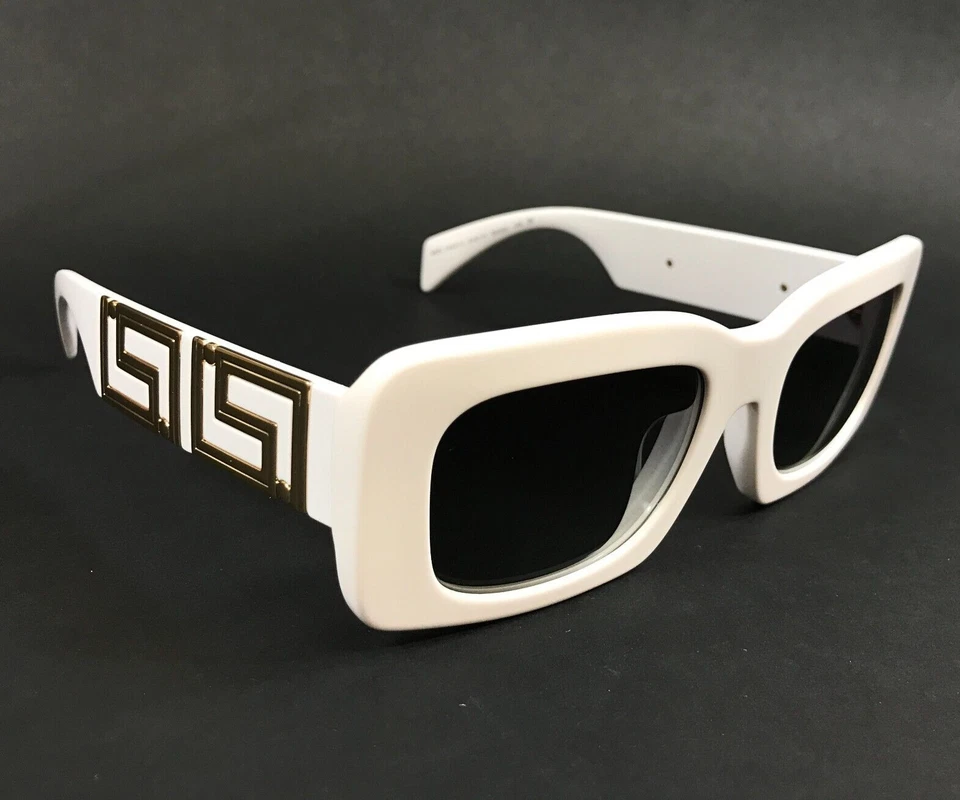 Gafas de sol Versace MOD.4444-U 314/11 gruesas monturas doradas blancas con lentes grises Foto 4 de 4