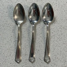 Lot of 3 Rogers 1881  A1 Salem Pattern Silver Plate 6" Long Teaspoon Spoons