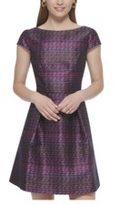 Vince Camuto Women’s Metallic Jacquard Fit & Flare Drees Size 12