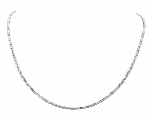 Real 14K White Gold Hollow Franco Box 