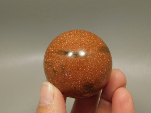 Goldstone Sparkling Stone Sphere 1.6 inch or 40 mm Sparkly Glass Ball - Picture 4 of 6