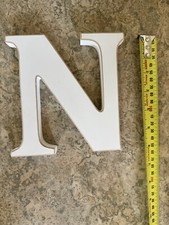 White Distressed Wall Letter N Hanging/Standing 6 Inch