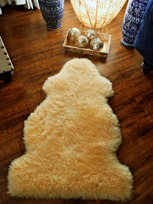 PINNACLE VISTA Genuine Sheepskin Rug Natural Real Sheepskin Rug Lambskin Rug Pack of 2