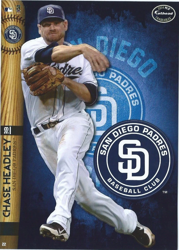 CHASE HEADLEY SAN DIEGO PADRES FATHEAD TRADEABLES REMOVABLE STICKER 2013 #43 - Image 3 of 3