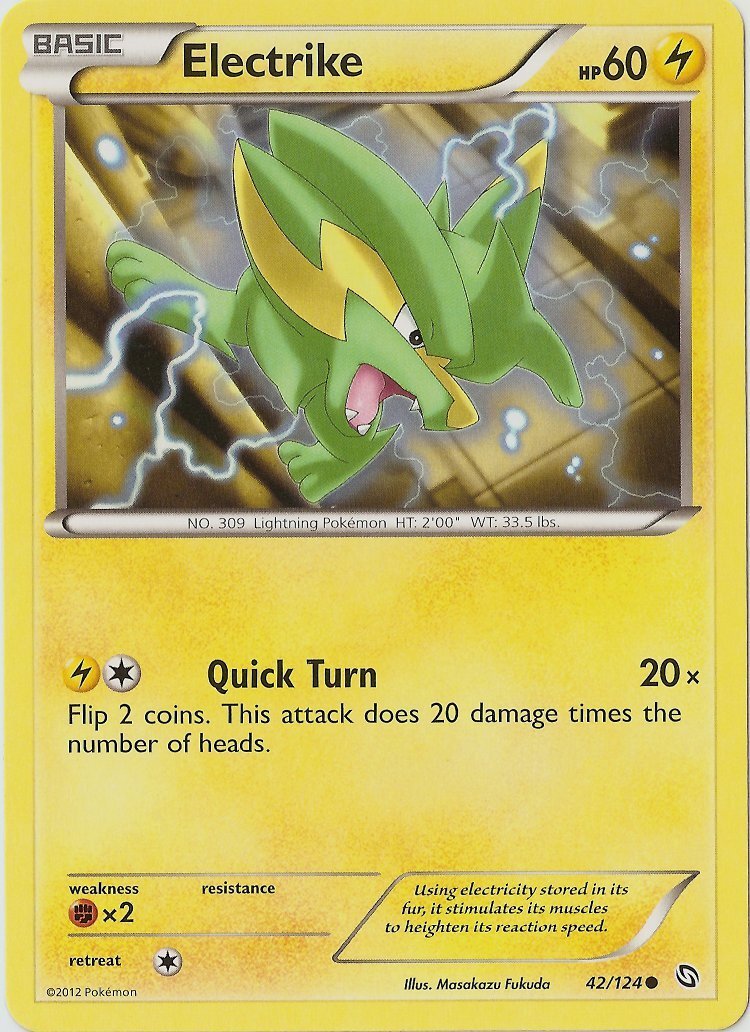 Electrike - 42/124 - Common NM, English Pokemon Dragons Exalted