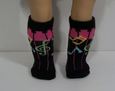BLACK Knee Socks w/Music Theme Notes Doll Clothes For 18" American Girl Debs