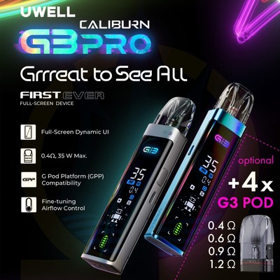 Uwell Caliburn G3 Pro E-Zigarette Kit/Starterset 1000mAh Open Pod System m. Coil