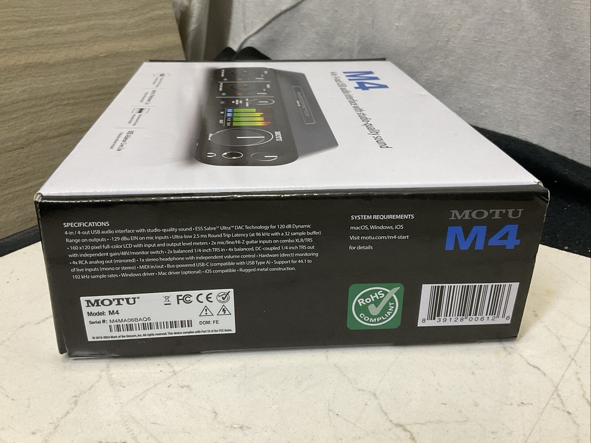 Buy MOTU M4 4x4 USB-C Audio Interface online | eBay