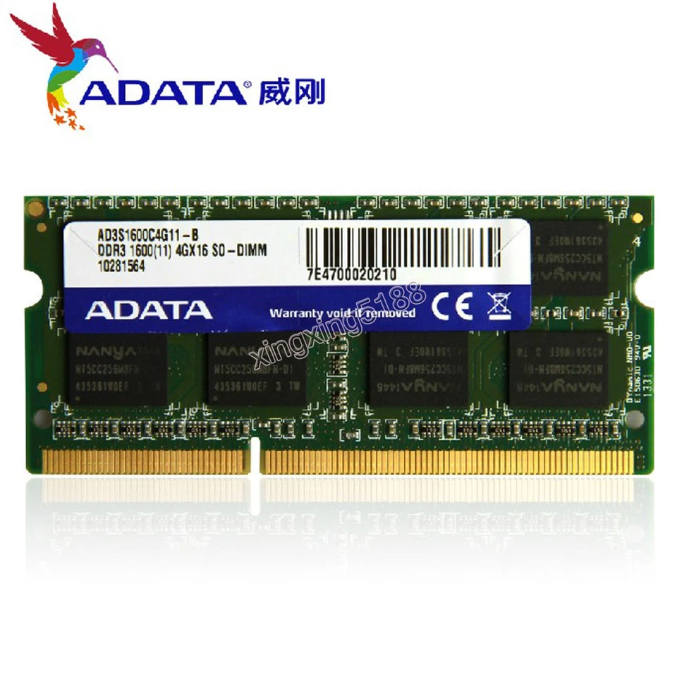 NEW For ADATA 4GB PC3-12800S DDR3 1600 MHz Laptop Memory RAM SODIMM 1.5V CL11 - Image 2 of 4
