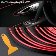 Interior Decor Red Point Edge Gap Door Panel Molding Lines Trim Car Accessories