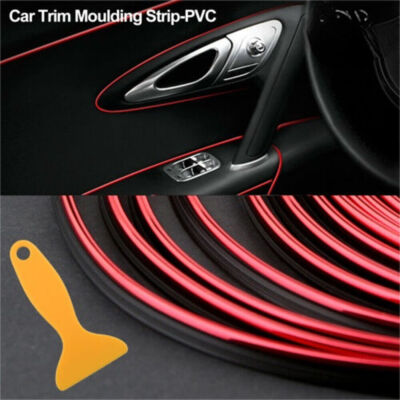 Interior Decor Red Point Edge Gap Door Panel Molding Lines Trim Car Accessories