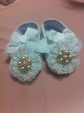 Scarpe neonata per battesimo/Scarpine bianche neonata/Scarpette neonata N18