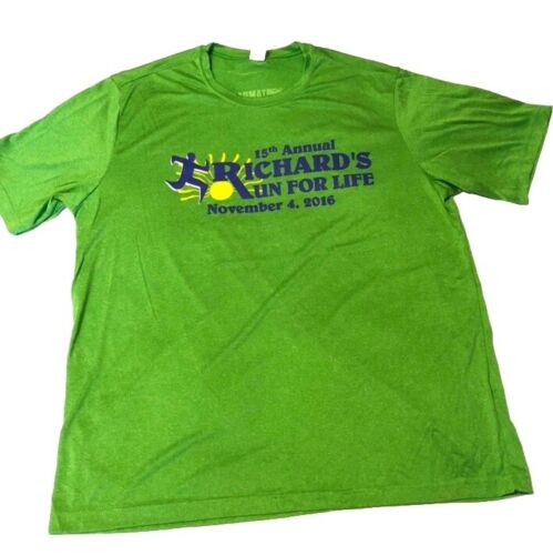 Sport Tek Richards Run For Life Tampa Bay Green T Shirt Sz XL