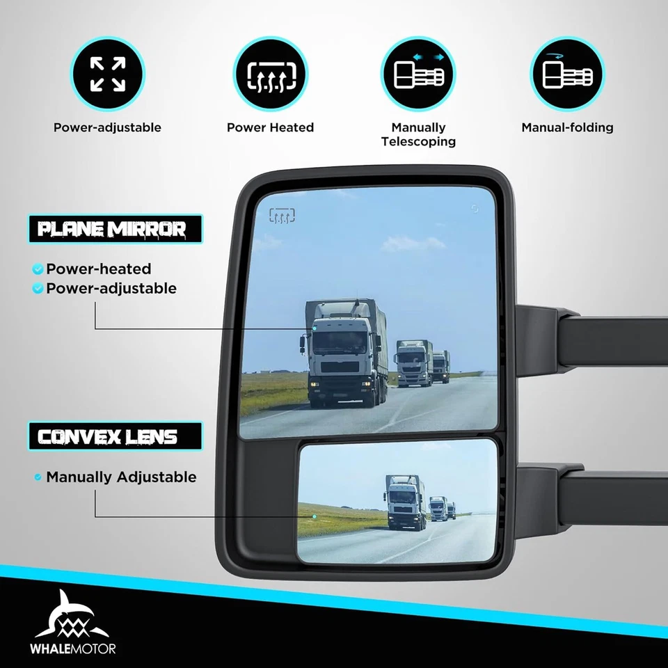 Fits 2003-2007 Ford F250 F350 F450 SuperDuty Power Heated Tow Mirrors+LED Signal - Image 2 of 4