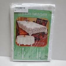 White Linen Tablecloth Floral Pattern Oblong Or Oval 78 X 60 Special Occasion