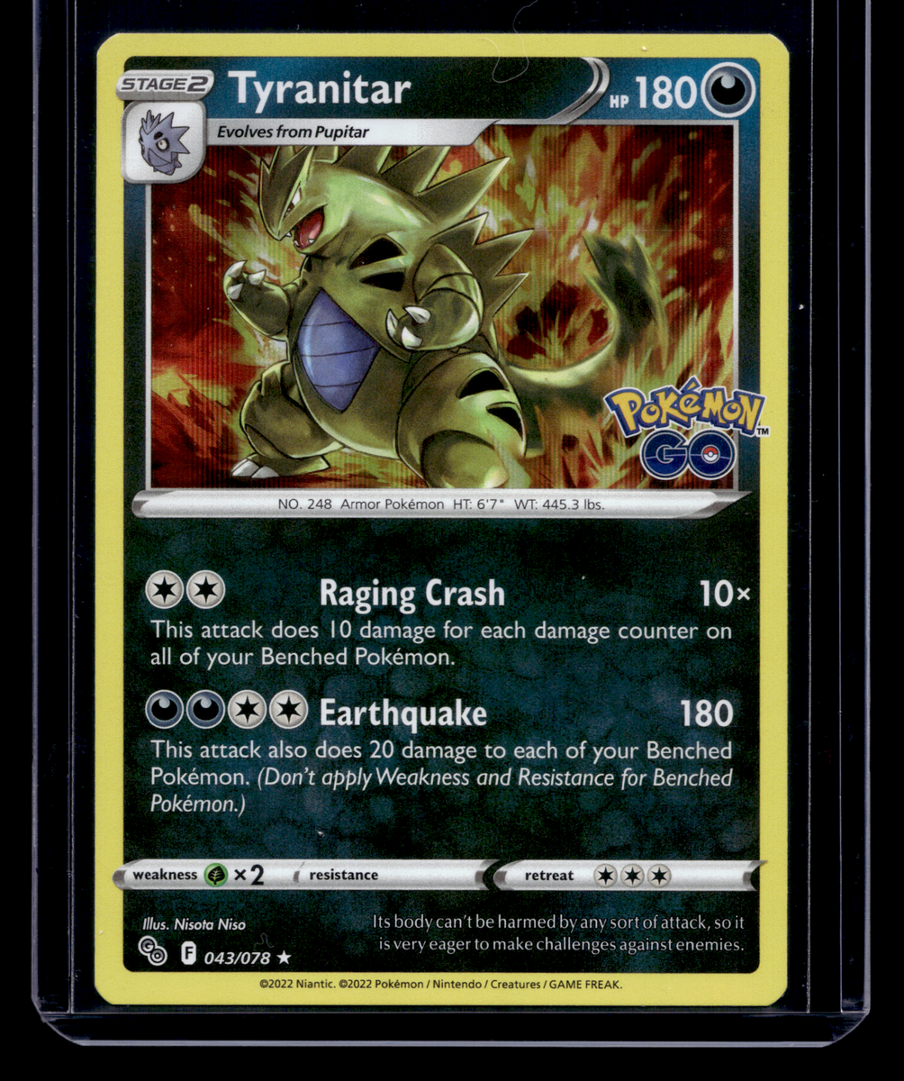 tyranitar pokemon go card 043/078 Holo Sword Fx2 / None / 4 SV03 Tyranitar Pokemon GO 043/078 Holo