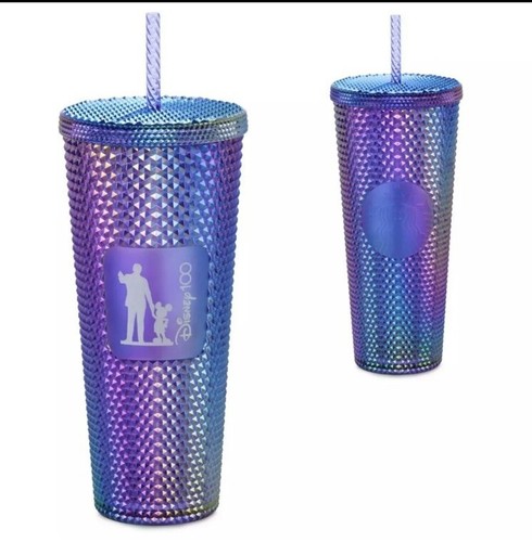 NEW Disney Parks 100th Starbucks Partners Statue Walt Mickey Studded Tumbler Cup