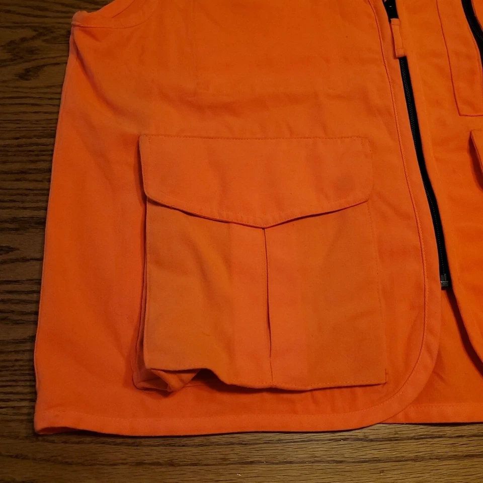 Cabelas Outdoor Gear Hunting Vest Neon Orange Full Zip Pockets Hunting Deer - Image 3 of 4