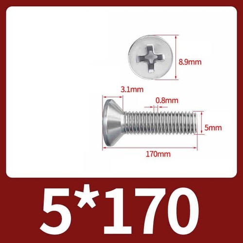 Phillips Machine Screws Countersunk Flat Head Bolts A2 Stainless M1 M1.2 M2-M10 - Picture 184 of 250