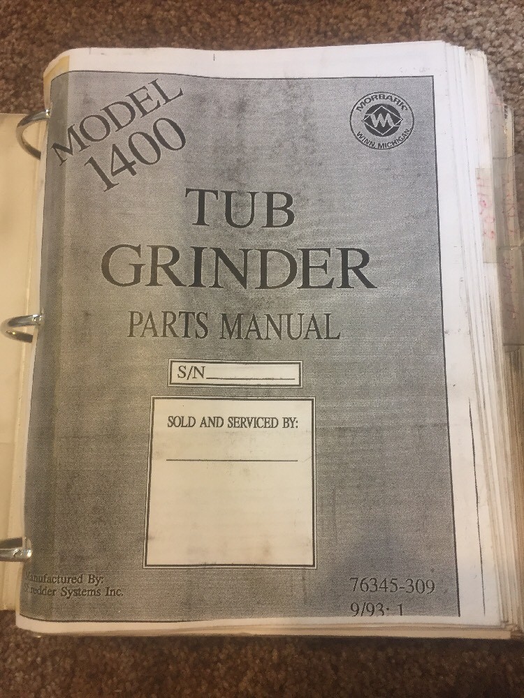 Morbark 1400 Tub Grinder Parts Manual Book Shop eBay