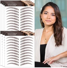 Aresvns Eyebrow Tattoo for Women 77 Pairs 4D Chocolate Brown Lifelike Imitation