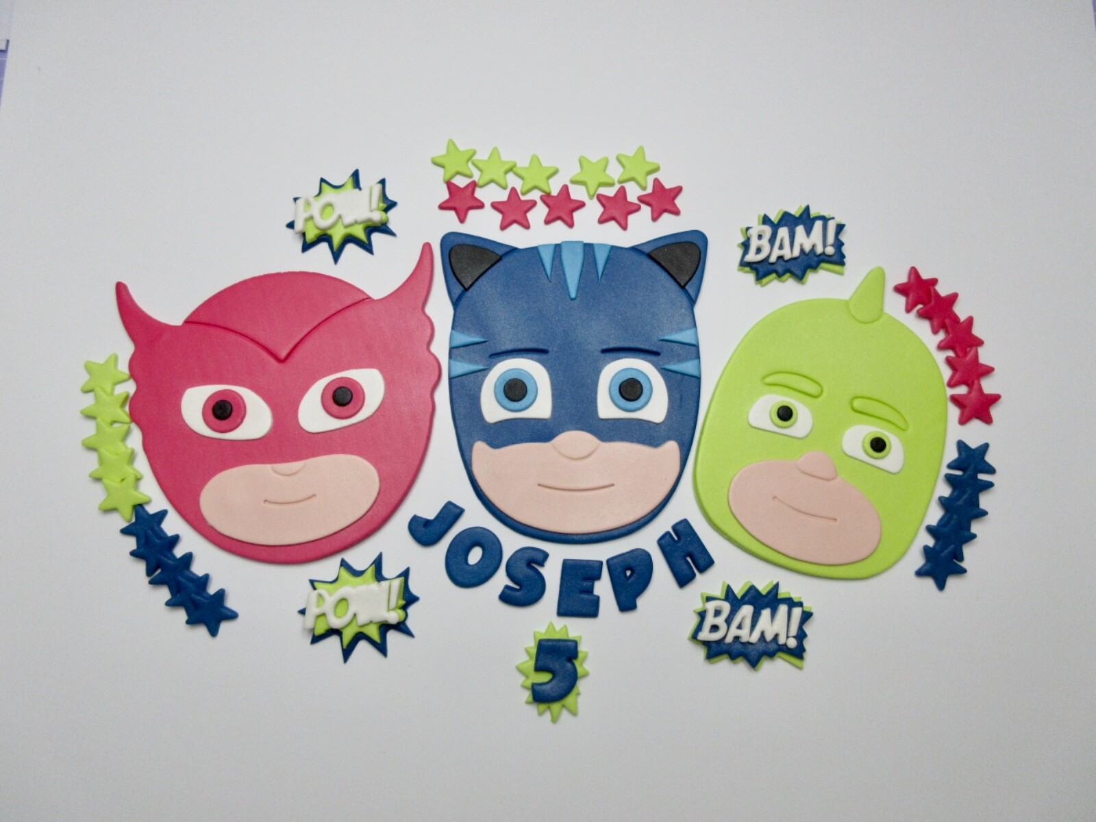 PJ Masks Cake Topper Personalised Large. Edible PJ Masks Cake