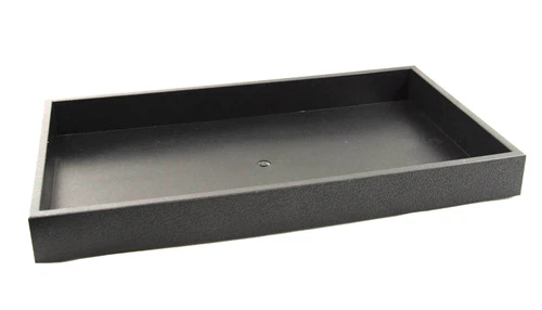 Large Black Plastic Stackable Waterproof Utility Display Tray - 1.5 inches deep