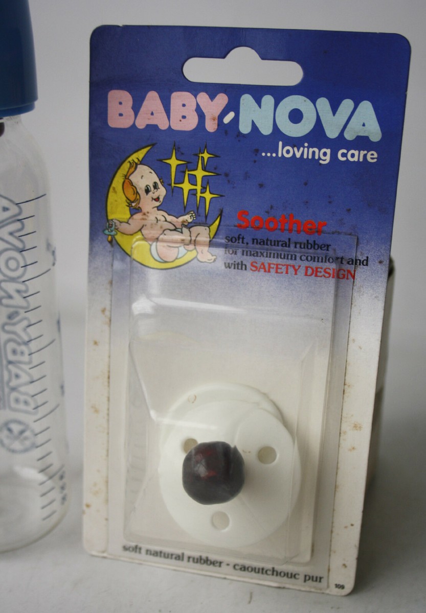VINTAGE 80'S BABY NOVA PACIFIER FEEDING BOTTLE BABY NEW NOS