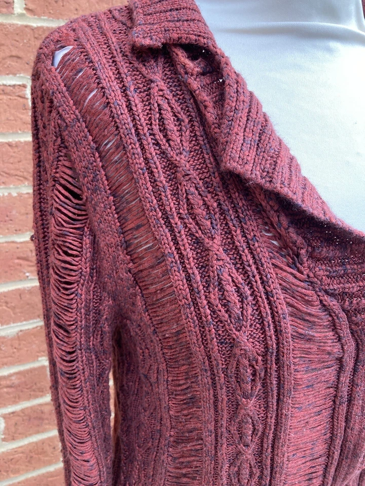 Rodarte + Ceremonia de Apertura | Cárdigan Tejido Cable Suelto Terracota Borgoña XS Foto 3 de 4