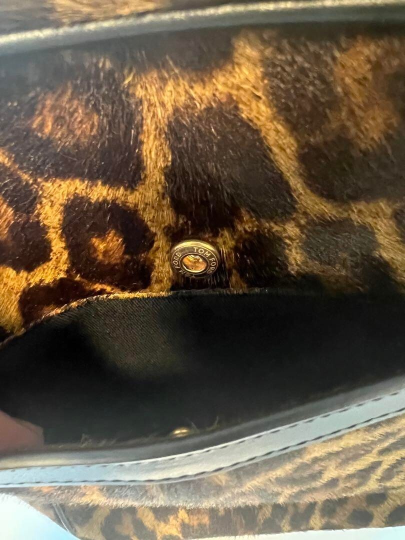 Tom Ford Shoulder Bag Crossbody Leopard Pattern Brown Color