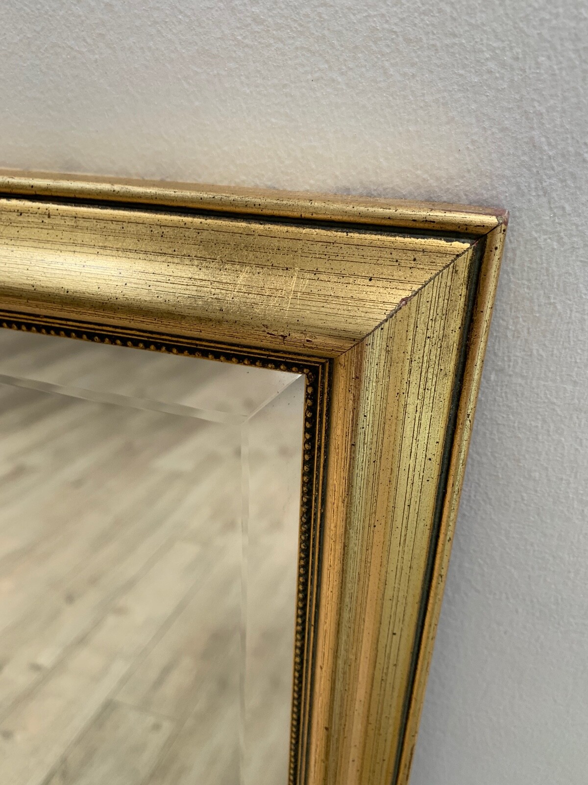 Large Vintage Gold Lovely Quality Built Bevelled Edge Rectangle Wall